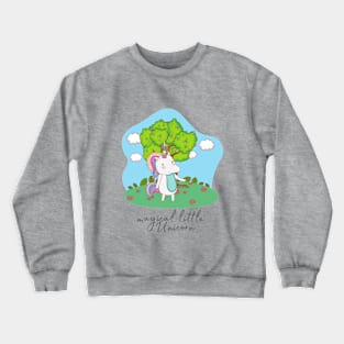 Cute Little Unicorn In Field Crewneck Sweatshirt